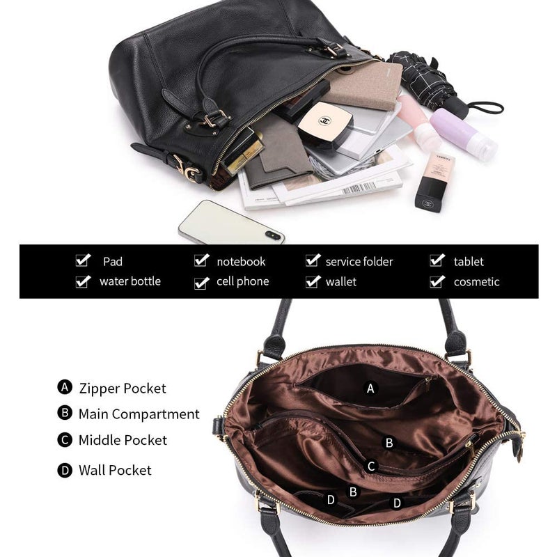 Kattee Leather Handbags Tote Shoulder Bag for Woman Satchel Designer Purse Top Handles Crossbody Bag Large Capacity - Image 4